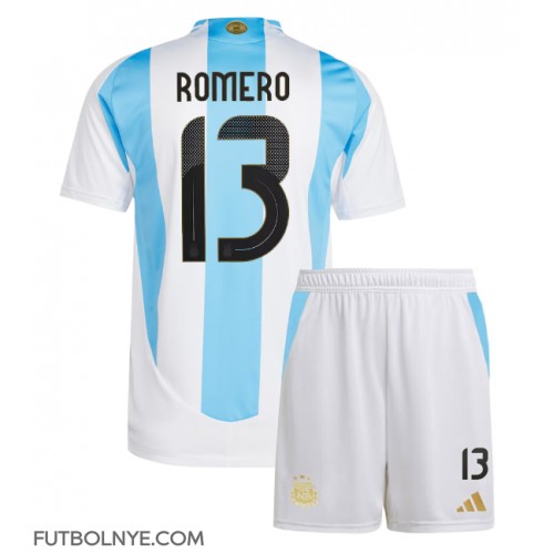 Camiseta Argentina Cristian Romero #13 Primera Equipación para niños Copa America 2024 manga corta (+ pantalones cortos)